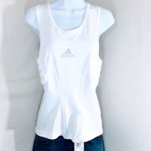Adidas Womens Techfit Tank Top Compression Zonal Padding White Mesh Sz XL